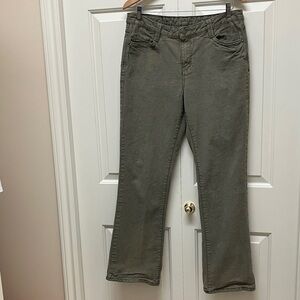 Cotton Ginny khaki denim pants, brown/green, straight leg, high rise